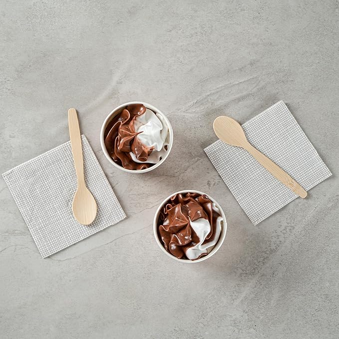 Coppetta 3-Ounce Dessert Cups, 200 Disposable Ice Cream Cups - Lids Sold Separately, Striped, Pink And White Paper FroYo Bowls, For Hot And Cold Foods, Perfect For Gelato Or Mousse - Restaurantware