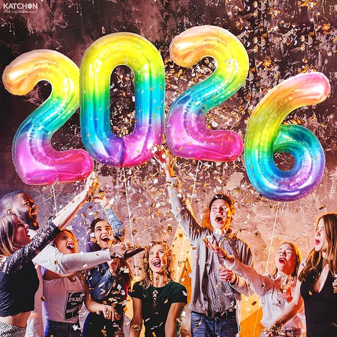 Rainbow Graduation Decorations 2026 | Giant, 42 Inch, Foil 2026 Graduation Balloons Class of 2026 Decorations | 2026 Balloons Number, Graduation Party Decorations | Prom Decorations 2026, Katchon