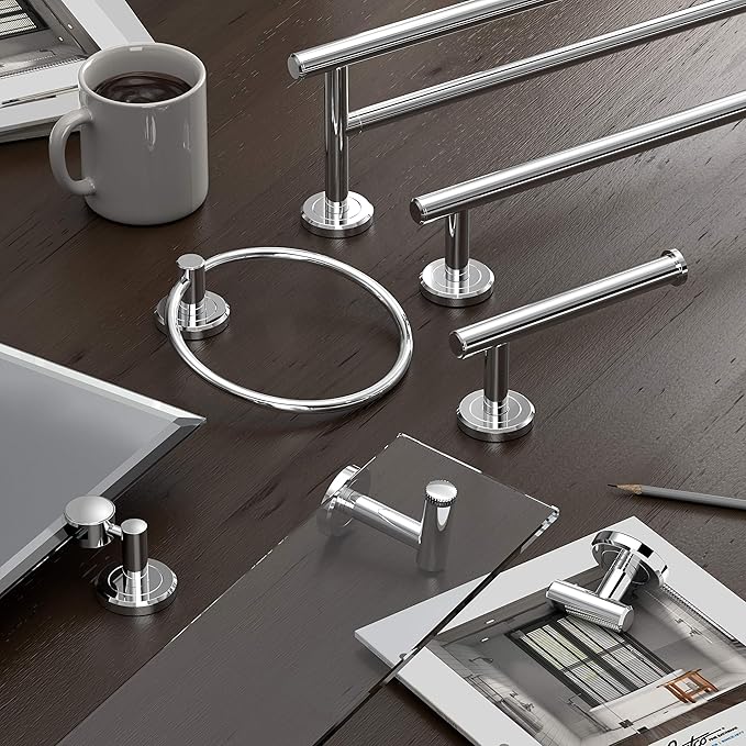 Gatco 4245 Latitude II Single Robe Hook, Wall Mounted Bathroom Towel & Robe Hook, Chrome Finish