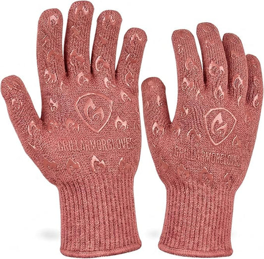 Grill Armor Oven Gloves with Fingers – 932°F Heat, Fire & Cut Resistant Mitts for BBQ, Grill, Cooking, Grilling, Baking, Smoker & Fire Pit