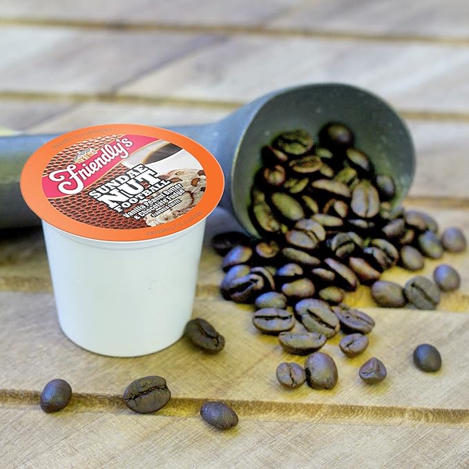 Friendly's Flavored Coffee Pods Coffee for Keurig K-Cup Brewers, Sundae Nut Football, 40 Count