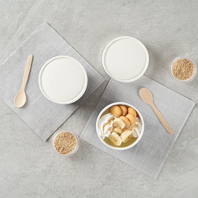 Restaurantware Coppetta 12 Ounce Dessert Cups, 200 Disposable Ice Cream Cups - Lids Sold Separately, Sturdy, Frenchie Paper FroYo Bowls, For Hot And Cold Foods, Perfect For Gelato Or Mousse