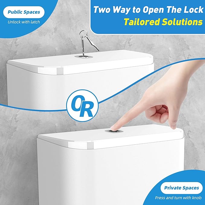 Commercial Paper Towel Dispenser Wall Mount with Lock 1 Pack,Universal Multifold Tri Fold Paper Hand Towel Holder,Compact Toilet Tissue Dispensers for Bathroom Kitchen Office (White)
