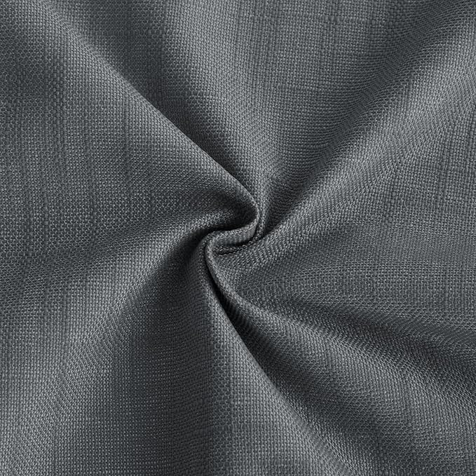 NICETOWN French Door Curtain for Doorway, 100% Blackout Linen Window Shade for Office/Bathroom Country Trica Tie Up Curtain for Sliding Glass Door, 26" Wide x 64" Long, Dark Grey, 1 Panel
