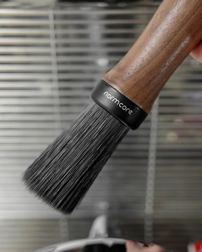 Normcore Barista Brush - Coffee Cleaning Brush - Genuine American Walnut Wood Handle Espresso Brush Cleaner - Coffee Bar Brush Espresso Grinder Brush - Coffee Cleaning Tool