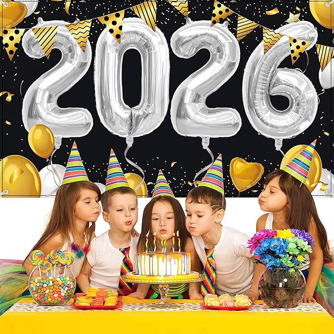 40 Inch 2026 Balloons Silver Foil Number Balloons for 2026 New Year Festival Celebration or Birthday Party Supplies Decorations,New Years Balloon 2026, New Years Eve Balloon
