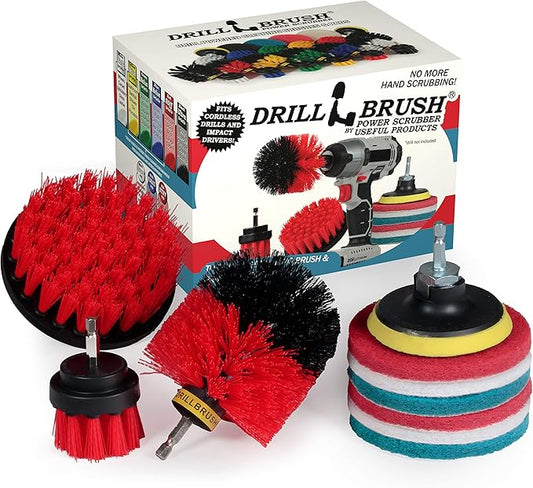 Drillbrush Scrub Brush - Drill Scrub Brush Attachment - Stone Cleaning - Deep Cleaning Brush - Ceramic Tile Cleaner Brush - Deck Scrub Brush - Drill Brush Pads - Rotary Drill Brush Cordless Scrubber