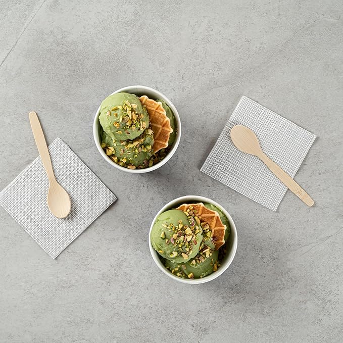 Restaurantware Coppetta 8 Ounce Dessert Cups, 50 Disposable Ice Cream Cups - Lids Sold Separately, Sturdy, Frenchie Paper FroYo Bowls, For Hot And Cold Foods, Perfect For Gelato Or Mousse