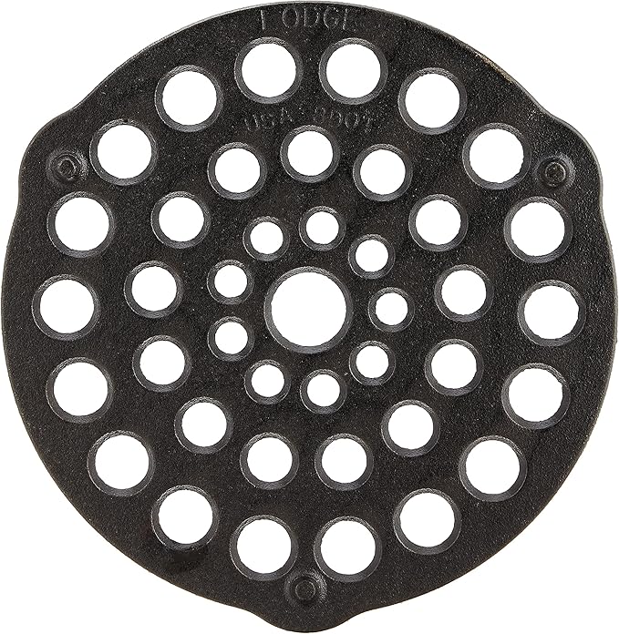 Lodge L8DOT3 Cast Iron Meat Rack/Trivet, Pre-Seasoned, 8-inch, 1 EA