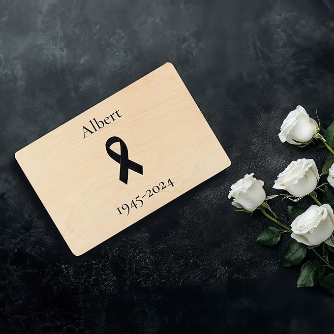 Creative Deco Personalized Wooden Storage Box Mourning Box | 11.8x7.87x5.51in (+-0.5) | Hinged Lid Handle Engraving | Unpainted Gift Box | Rough UNSANDED Keepsake Memory Souvenir Chest