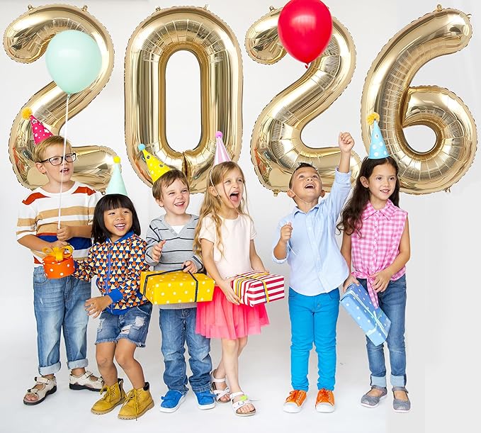 2026 Champagne Gold Balloons, 40" Large Champagne Gold 2026 Balloons Helium Mylar Foil Balloons for 2026 New Year Christmas Graduation Party Decoration