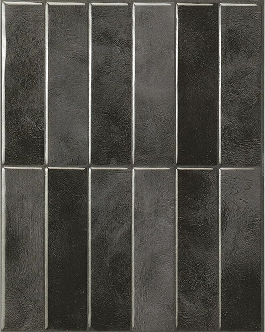 Smart Tiles Peel and Stick Backsplash - 5 Sheets of 11.43''x9'' - 3D Adhesive Peel and Stick Tile Backsplash for Kitchen, Bathroom, Wall Tile, Zaida Black