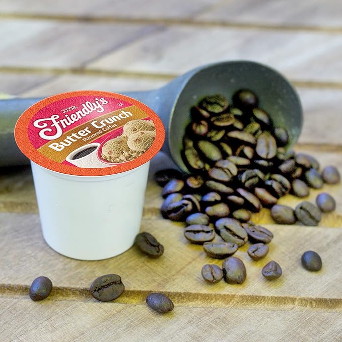 Friendly's Flavored Ice Cream Coffee Pods, Compatible with Keurig K Cup Brewers (Butter Crunch, 40 Count)