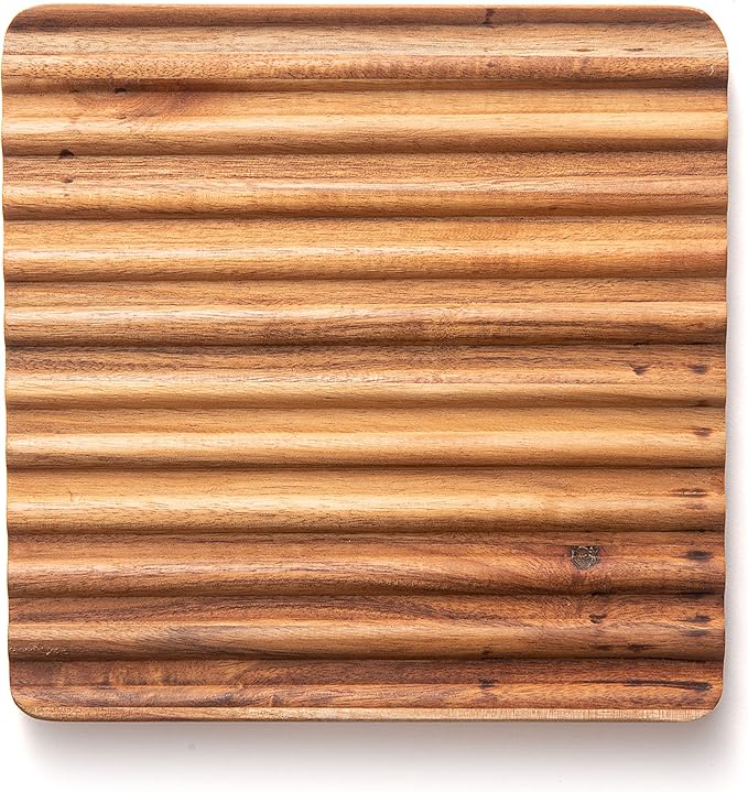 Ironwood Gourmet Sedona Trivet, Set of 2 Acacia Wood Hot Dish Holder
