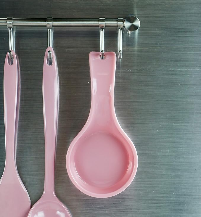 Reston Lloyd Calypso Basics Single Plastic Spoon Rest, Pink, single spoon