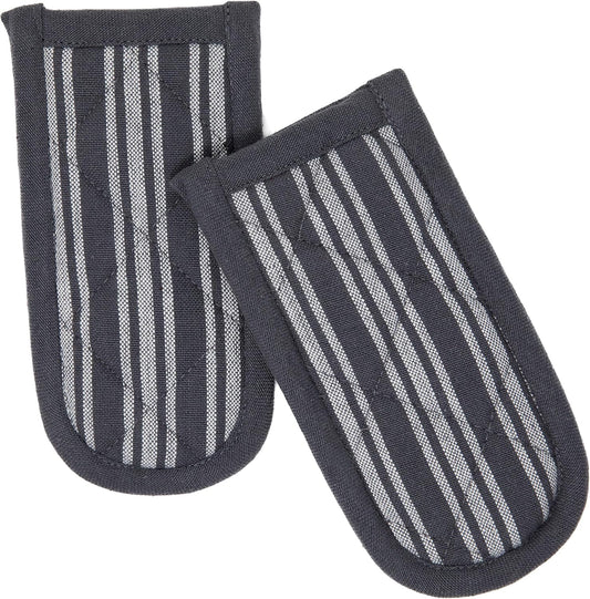 Sticky Toffee Pan Handle Covers for Cast Iron Skillet, Set of 2, Gray Heat Resistant Sleeves, 3 x 6 in, Oeko-Tex Cotton Hot Pot Holders