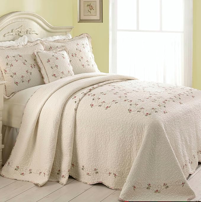 Modern Heirloom Collection Felisa Cotton Filled Bedspread, Standard Sham, 20 by 26-Inch