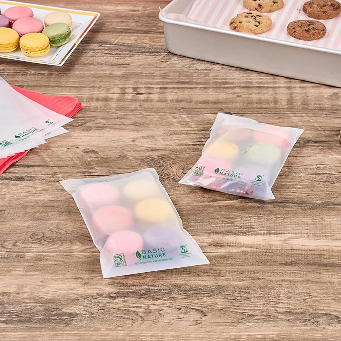 Restaurantware Food Storage Bags 100 Count 6 x 4 Inches Translucent Adhesive Bags Plastic Reusable Translucent for Cold Food Storage