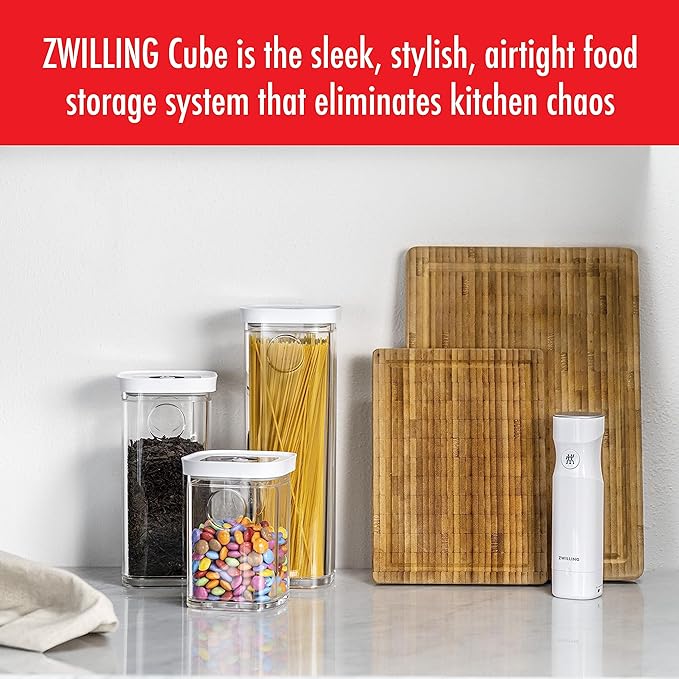 ZWILLING Fresh & Save Cube Box, Plastic, Airtight Dry Food Storage Container, Large Cube, 1.7-qt