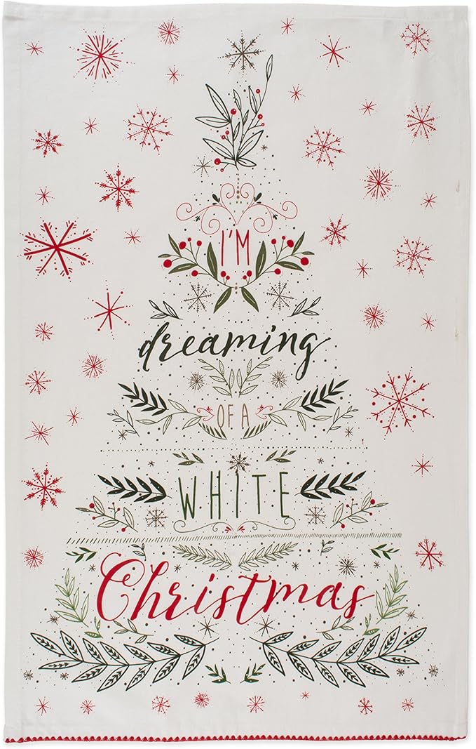 DII Christmas Kitchen Towel Set, Floral Tea Towels for Baking, Cleaning, Entertainment & Cooking, 18x28, Noel, 2 Piece