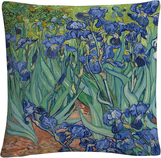 Trademark Fine Art Vincent Van Gogh 'Irises, 1889' 16" X 16" Decorative Throw Pillow