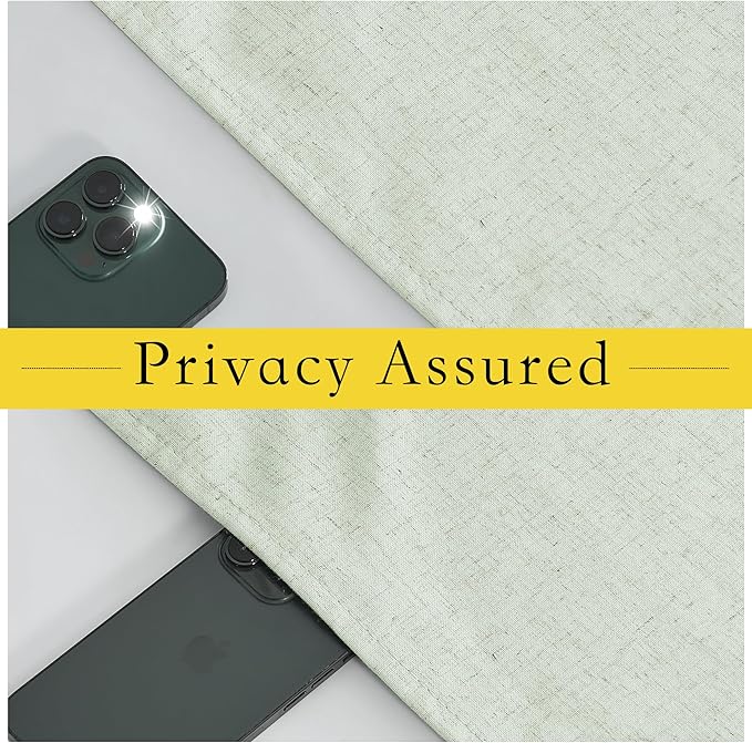NICETOWN Sage Green Linen French Door Shade, Privacy Thermal Insulated Curtains Panel for, French Door Shade for Kitchen, Sidelight Curtains for Living Room, W36 x L80 Inch, 1 Panel
