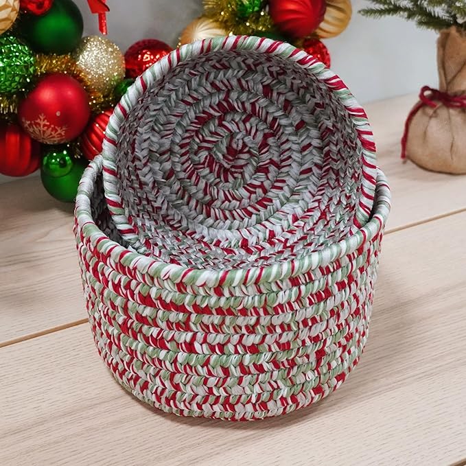 Holiday Tweed Nesting Baskets SET-2 - Holiday Blend