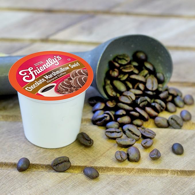 Friendly's Ice Cream Coffee Pods for Keurig K Cup Brewers, Flavored Coffee, Chocolate Marshmallow Swirl, 40 Count (Pack of 1)