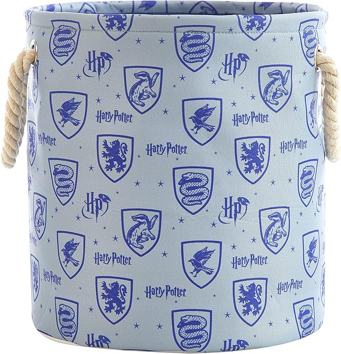 Harry Potter 3 Piece Multi Size Fabric Nestable Toy Storage Basket Set, with Rope Carry Handles