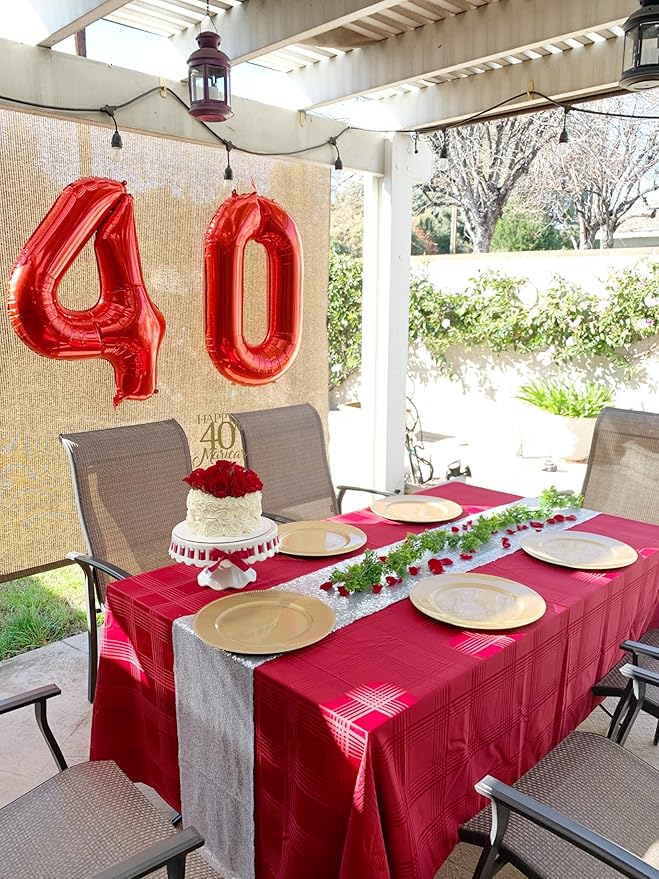 40 Inch Large Numbers Balloon, 4 Red Ballon for 4th 14 40 44 Birthday Party, Balloon 4 Number for Graduations Wedding Supplies