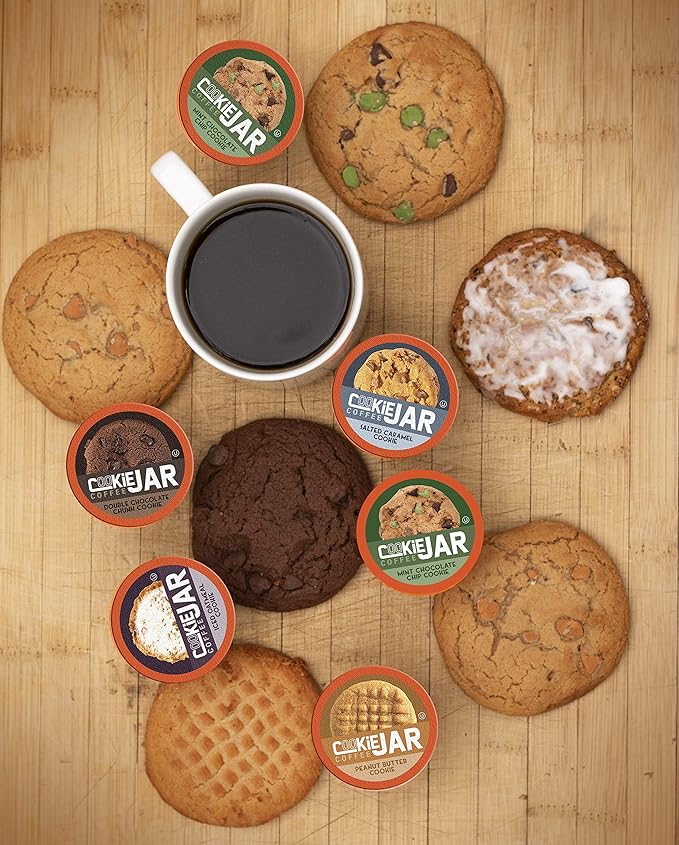 Cookie Jar Assorted Flavored Coffee Pods for Keurig K Cup Brewers,Variety Pack – Flavored Coffee Sampler with Multiple Delicious Options,40 Count (Pack of 2)