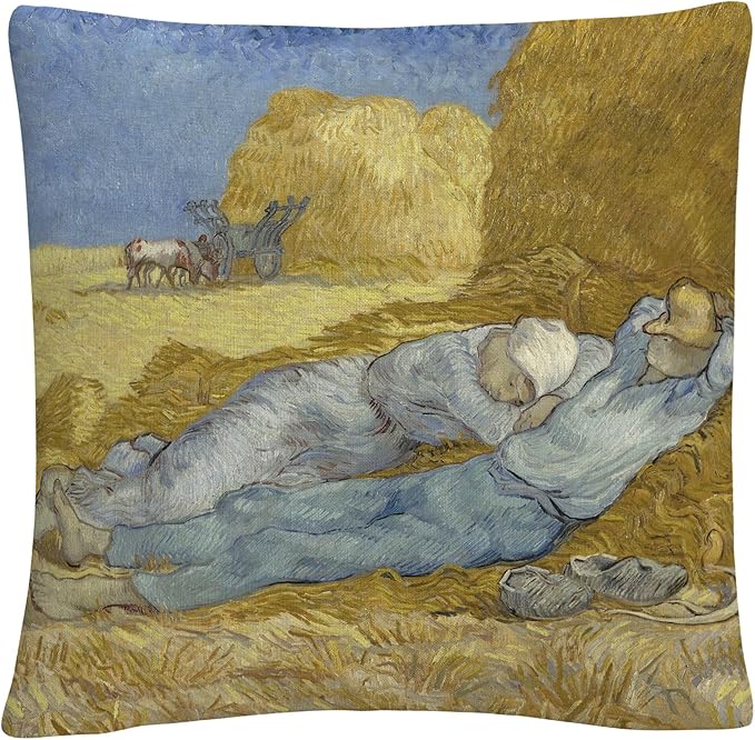 Trademark Fine Art Vincent Van Gogh 'Siesta, After Mille, 1890' 16" X 16" Decorative Throw Pillow