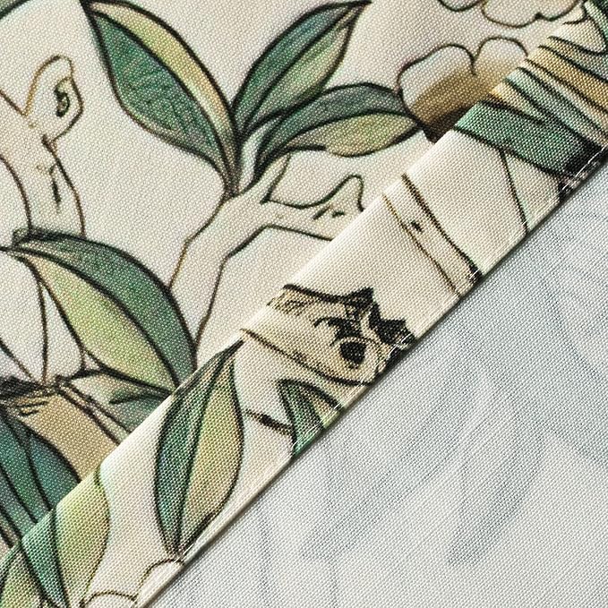 Leeva Flower Botanical Kitchen Valance, Prevent Glare Decorative Print Window Treatment, Farmhouse Style Valance for Bedroom, Rod Pocket, W 52 x L 18 Inches