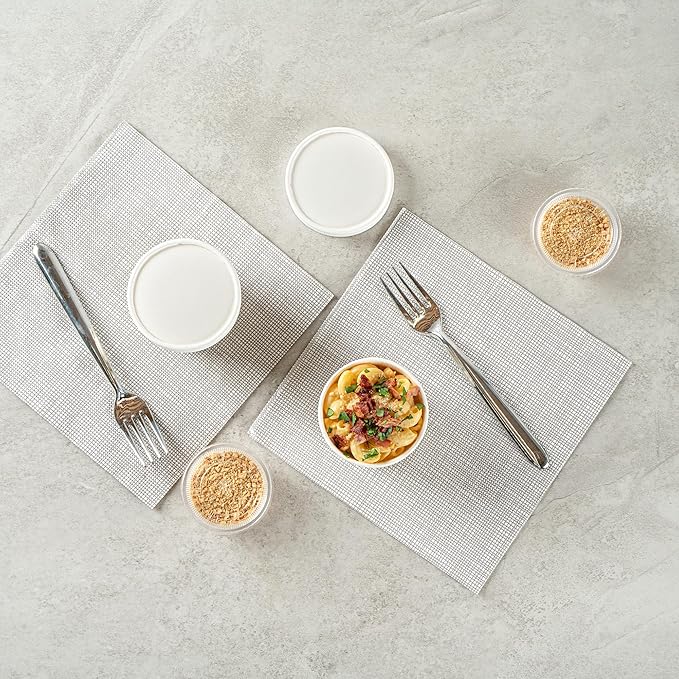 Restaurantware Coppetta 4-Ounce Dessert Cups, 50 Disposable Ice Cream Cups - Lids Sold Separately, Heavy-Duty, Plaid Paper Frozen Yogurt Bowls, For Hot And Cold Foods