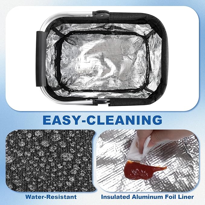 PGmoon Cleaning Caddy Organizer with Handle, Cleaning Tote Bag with Multiple Pockets for Cleaning Supplies, Products Storage, Housekeepers, Kitchen Cleaning Supplies, Black