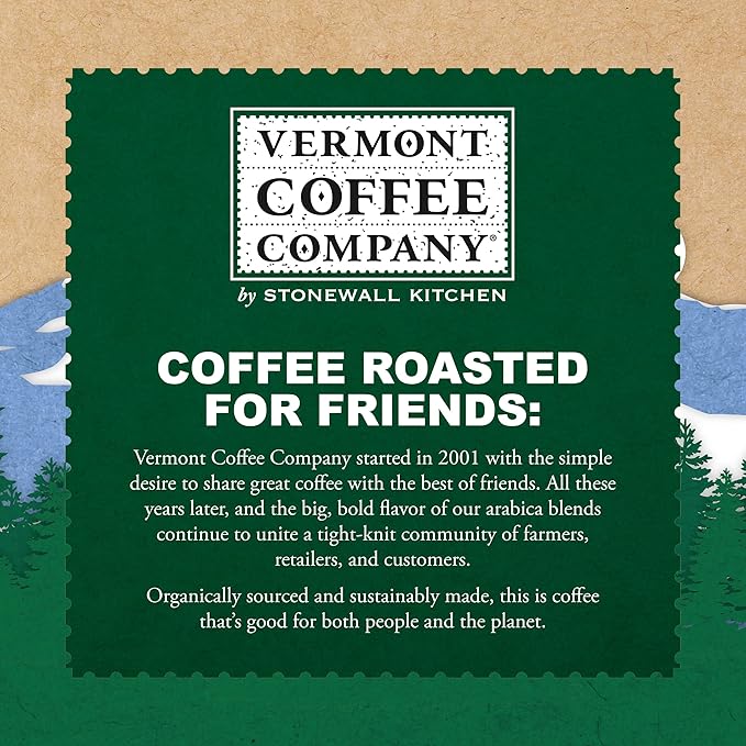 Vermont Coffee Company, Organic Medium Roast, Single-Serve Organic Compostable Coffee Pods, 10CT, Compatible with Most Kcups Brewing Systems, Made in the USA