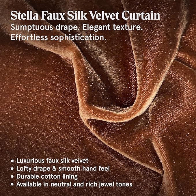 HiEnd Accents Stella Faux Silk Velvet Long Ruffled Pillow, 14x26 inch, Copper Brown, Romantic Western Modern Traditional Style Luxury Bedding, Decorative Throw Pillow