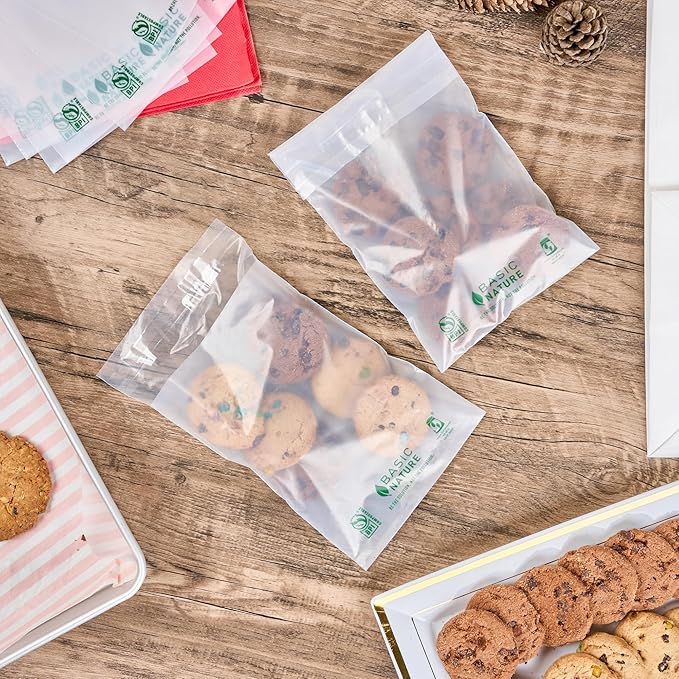 Restaurantware Food Storage Bags 100 Count 7 x 5 Inches Translucent Adhesive Bags Plastic Reusable Translucent for Cold Food Storage