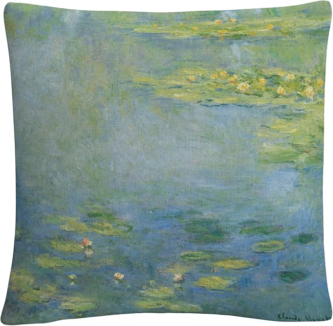 Trademark Fine Art AA00688-PIL1616 Monet 'Waterlilies' Decorative Throw Pillow, 16" x 16", Multicolor