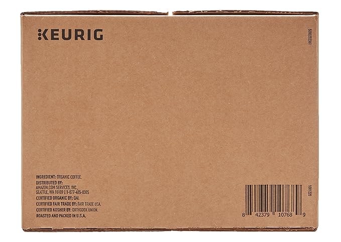 AmazonFresh 80 Ct. Organic Fair Trade K-Cups, Peru Medium Roast, Keurig K-Cup Brewer Compatible