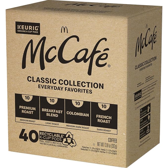 McCafe Classic Collection,-Serve Coffee K-Cup Pods,Classic Collection Variety Pack,40 Count (Pack of 2)