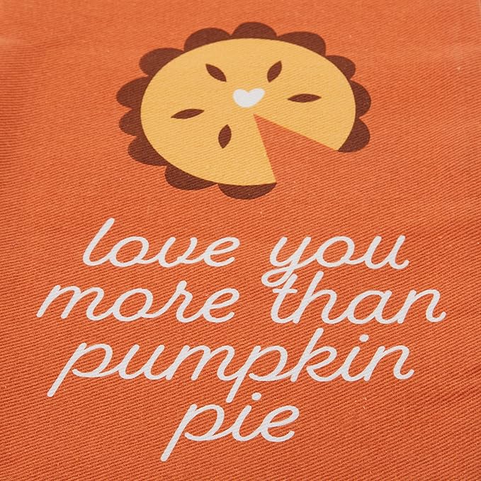 Pearhead Pumpkin Pie Dish Towels, Set of 2 Thanksgiving Kitchen Towels, Fall Décor with Pumpkin Pie Print and “Love You More Than Pumpkin Pie” Design, Seasonal Tea Towel Gift