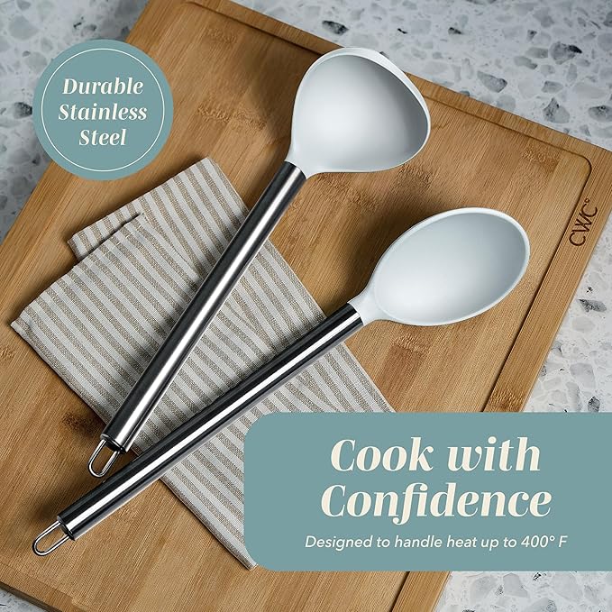 COOK WITH COLOR Silicone Cooking Utensils, Kitchen Utensil Set, Easy to Clean Silicone Kitchen Utensils, Cooking Utensils for Nonstick Cookware, Kitchen Gadgets Set, 10 Pieces, Teal