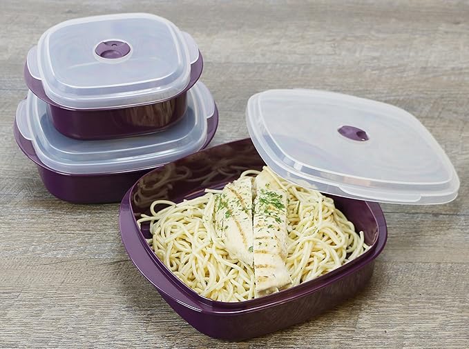 Calypso Basics by Reston Lloyd 6-Piece Microwave Cookware, Steamer and Storage Set, small (20502)