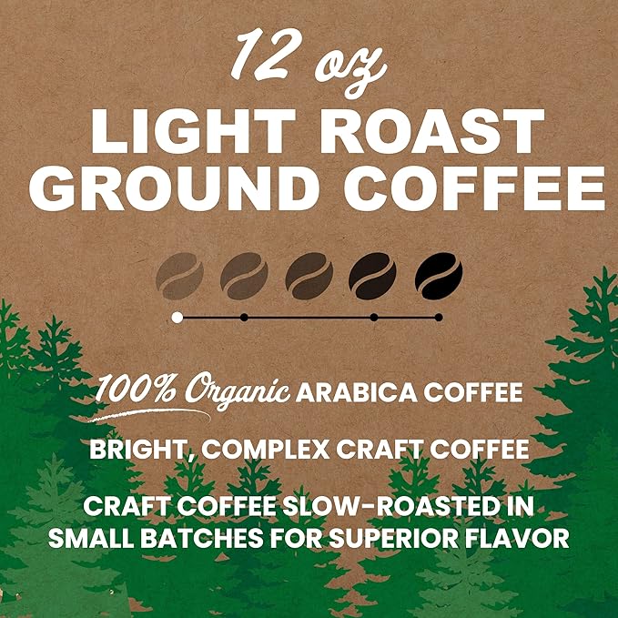 Vermont Coffee Company, Light Roast Organic Ground Coffee, 12oz., Made in the USA