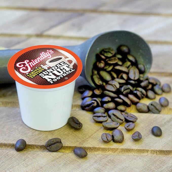 Friendly's Flavored Coffee Pods Coffee for Keurig K-Cup Brewers, Sundae Nut Football, 40 Count