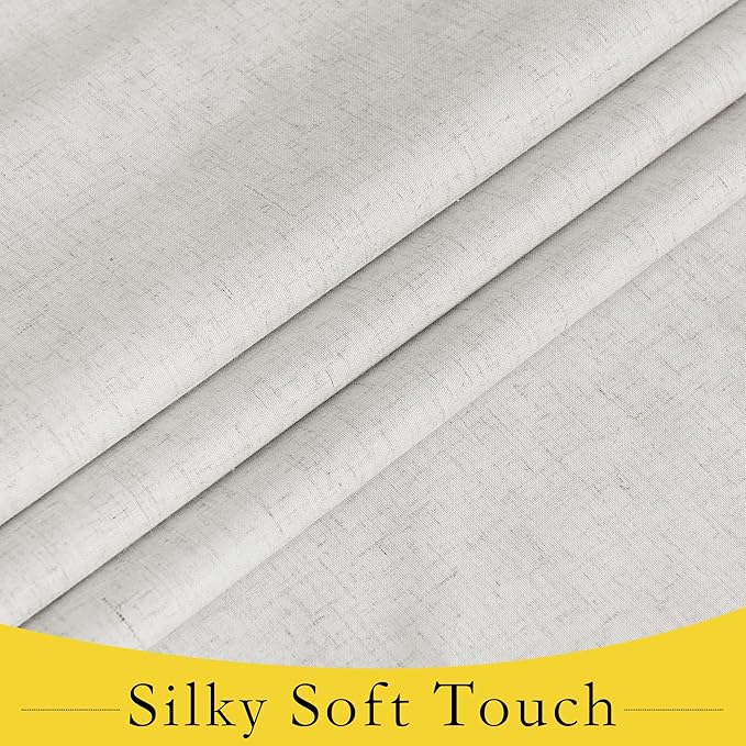 NICETOWN Door Curtains, Self Sticky Linen Thermal Insulated Drape 100% Blackout Full Privacy Blinds for Patio French Door Shades for Ceiling Window, W26 x L80 inch, 1 Panel, Ivory White