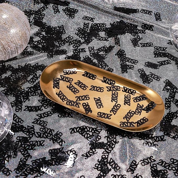 200 Pcs New Year 2026 Confetti, Gold 2026 Table Shiny Confetti Glitter for Happy New Year Decorations 2026 New Years Eve Table Decorations