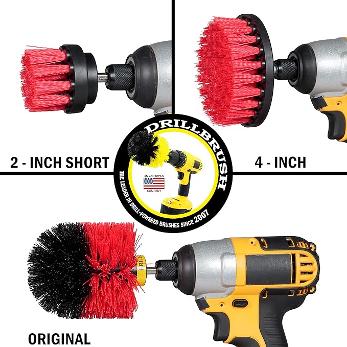 Drillbrush Scrub Brush - Drill Scrub Brush Attachment - Stone Cleaning - Deep Cleaning Brush - Ceramic Tile Cleaner Brush - Deck Scrub Brush - Drill Brush Pads - Rotary Drill Brush Cordless Scrubber