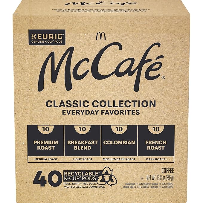 McCafe Classic Collection,-Serve Coffee K-Cup Pods,Classic Collection Variety Pack,40 Count (Pack of 2)